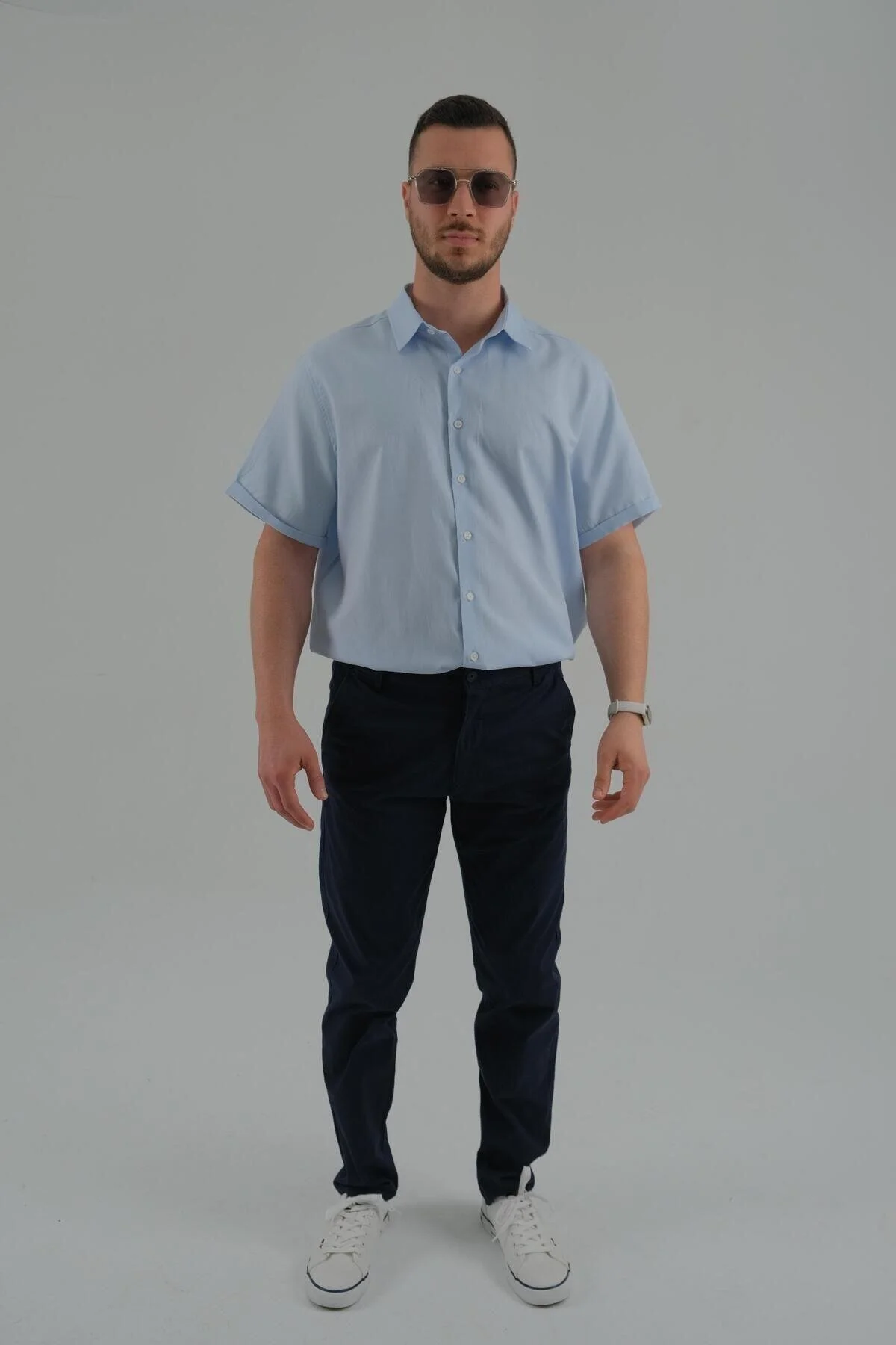 Lacivert Renk Düz Jeans Erkek Pantolon 1